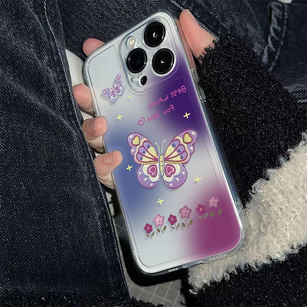 ✅Ốp Điện Thoại Dẻo Họa Tiết Bươm Bướm Đơn Giản Thời Trang Chống Sốc Cho Iphone11 78 max13iPhone12 6In14Pro 5FC4 11