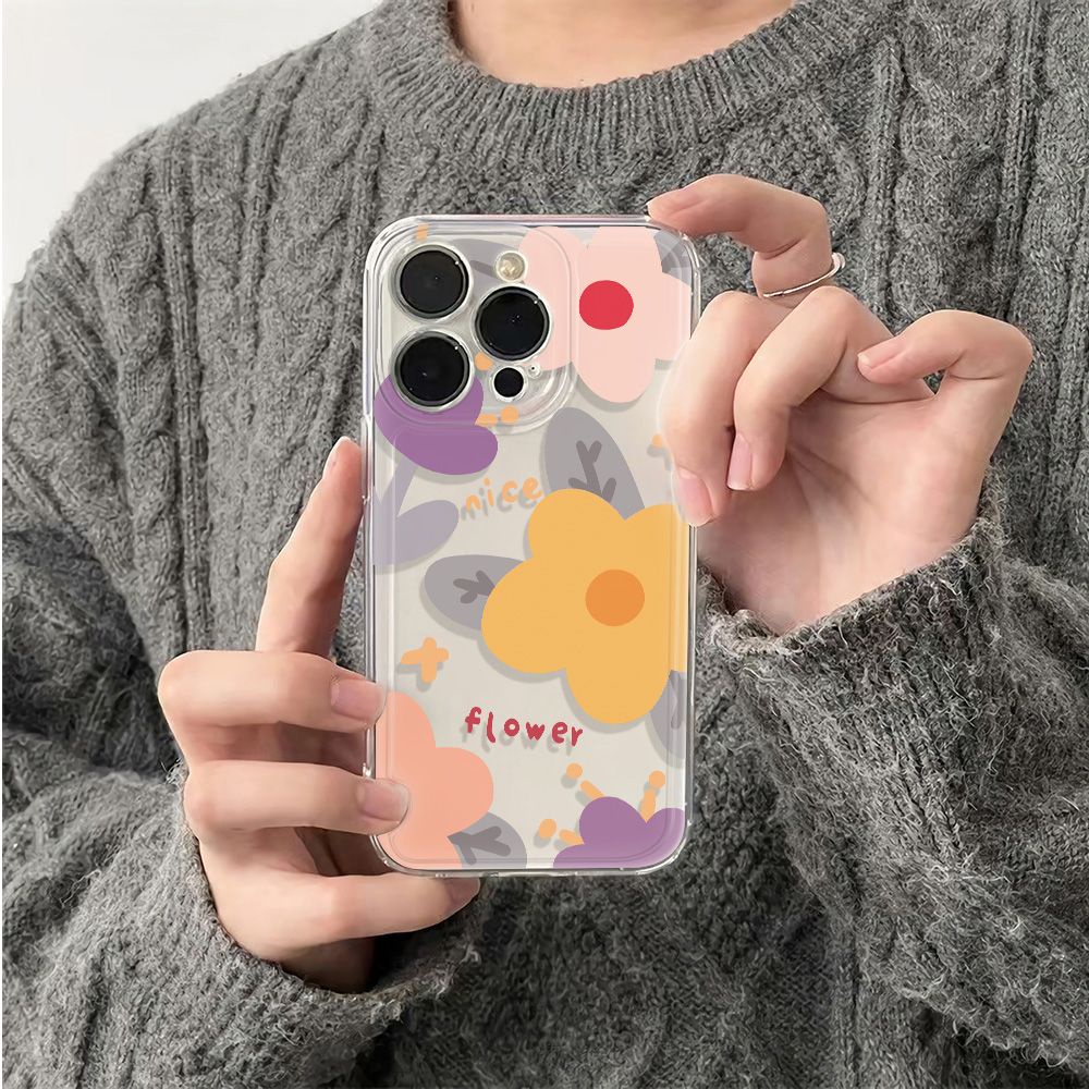 ✅Ốp Điện Thoại Mềm Chống Sốc Họa Tiết Hoa Vàng Đơn Giản Cho Iphone 12Plus 13 78 6In 14pro11 HP14