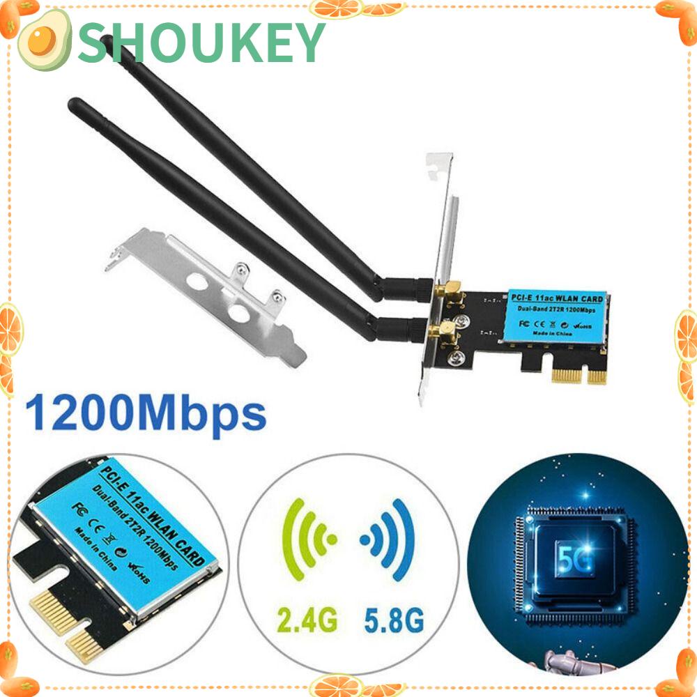 Shoukey PCI-E Bộ Nhận Tín Hiệu Không Dây Băng Tần Kép Cho Máy Tính Để Bàn