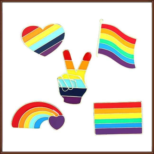 Set 50 Ghim Cài Áo Hình Trái Tim Màu Cầu Vồng Dễ Thương