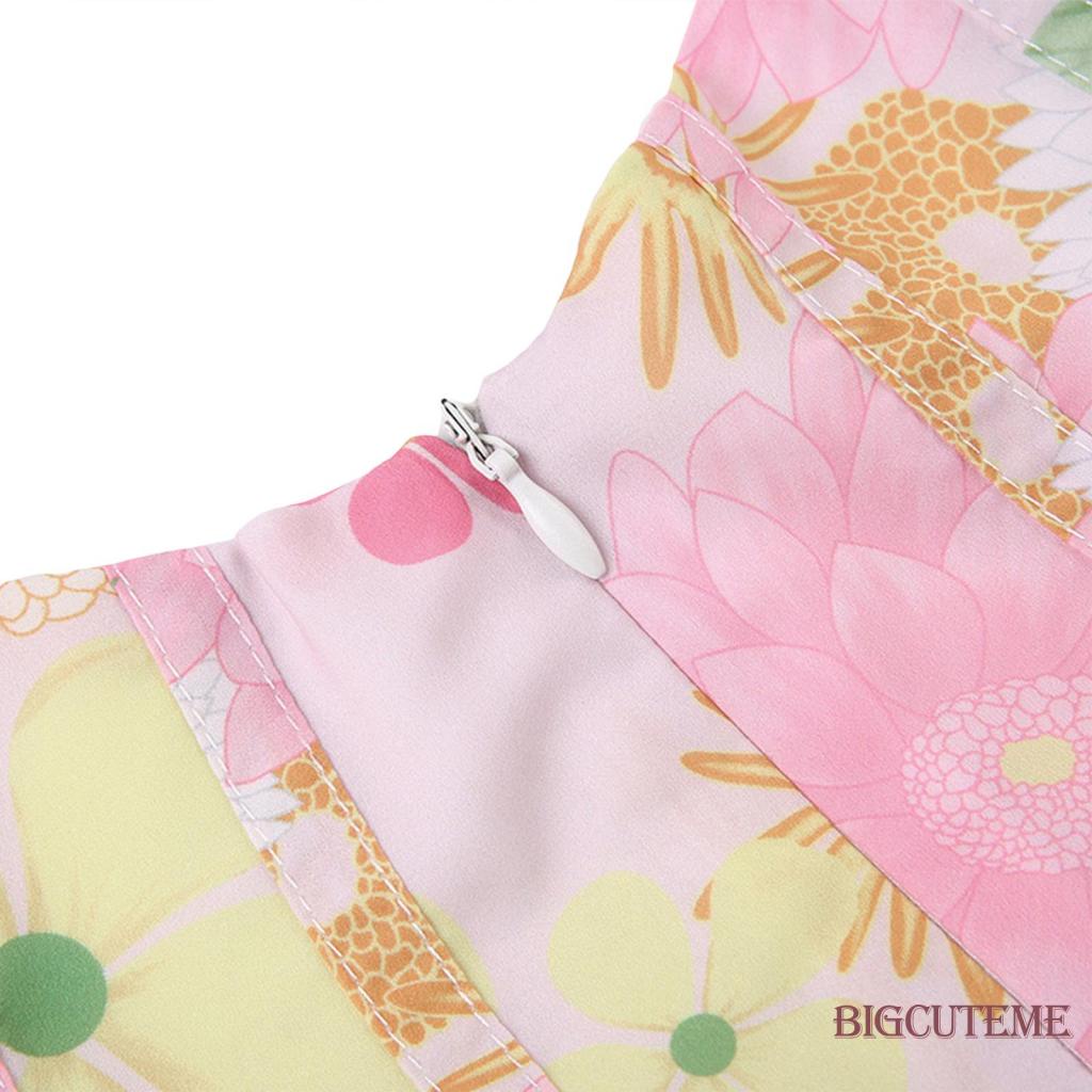 Đầm Hai Dây Hở Lưng In Họa Tiết Hoa Thời Trang Mùa Hè Dành Cho Nữ