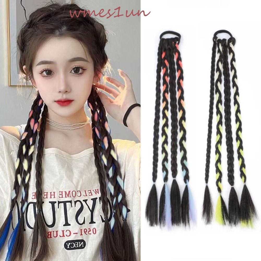 Tóc Giả Thắt Bím Đuôi Ngựa Vô Hình Bằng Sợi Cao Su Chịu Nhiệt Độ Cao Dễ Thương Chất Lượng Cao WMES15H