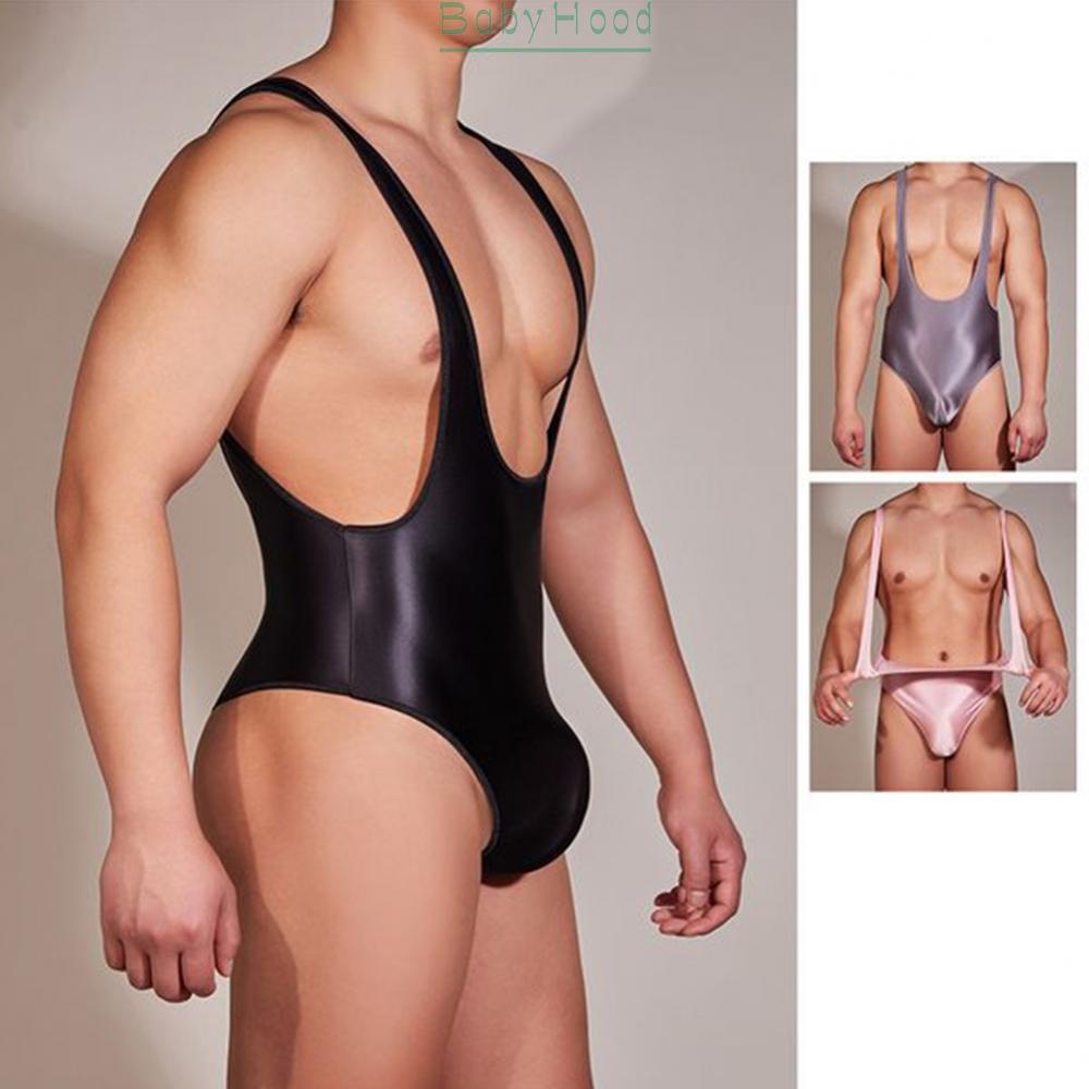 Shiny Men's Backless Sleeveless Thong Leotard Bodysuit Underwear Fitness Swimwear#BBHOOD