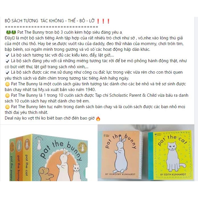 Bộ Nhập - Full boxset 3c - Pat The Bunny - Hot!!!