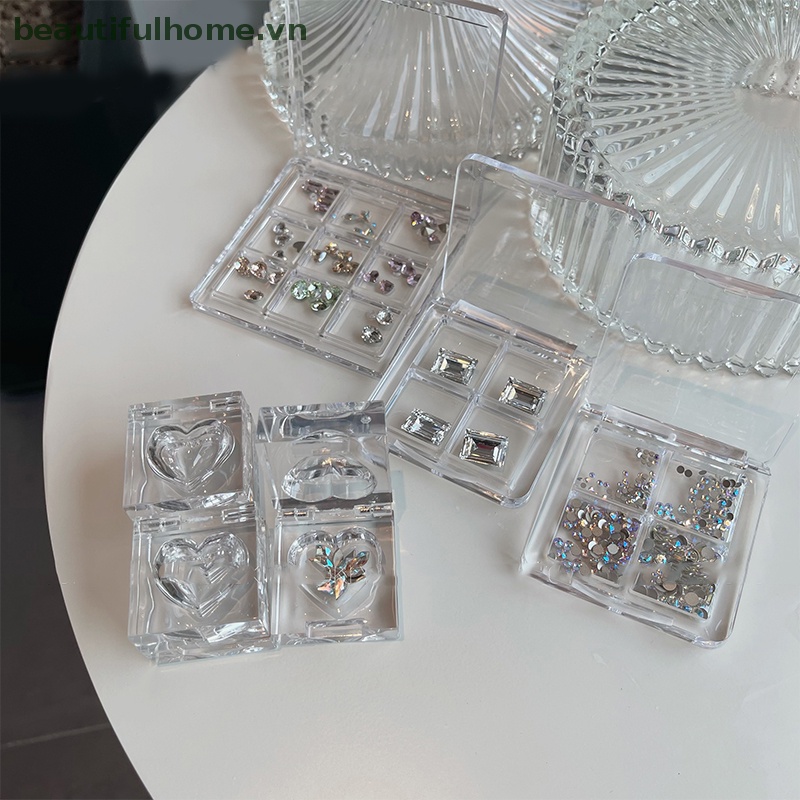Hộp Rỗng Đựng Phụ Kiện Trang Trí Móng Tay 4 / 9 Ngăn