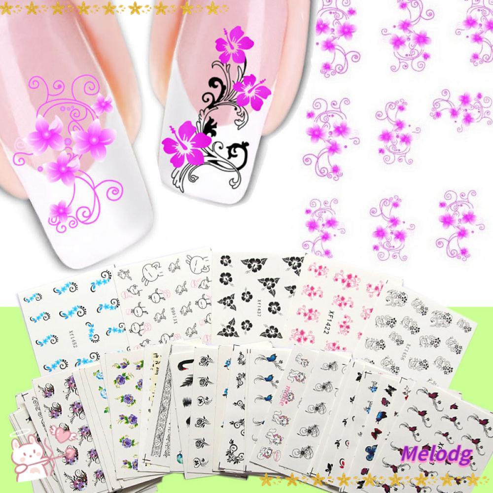 Bộ 50 Miếng Dán Họa Tiết Hoa Hỗn Hợp Trang Trí DIY