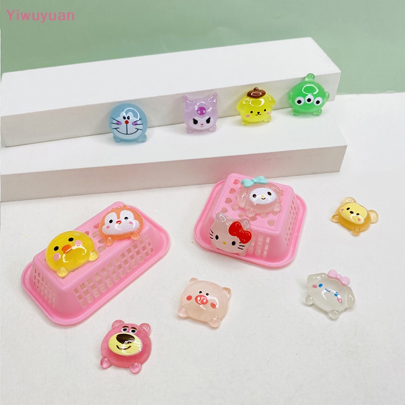 Bộ 5 Kẹp Tóc Mini Bằng Nhựa Phát Quang Hình Hoạt Hình Dễ Thương Trang Trí Điện Thoại