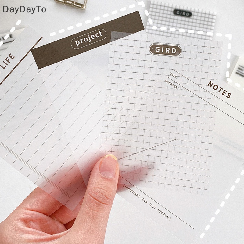 Set 50 Tấm Giấy Ghi Chú Tự Dính Trong Suốt Chống Nước Đa Năng Dùng Trong Trường Học / Văn Phòng