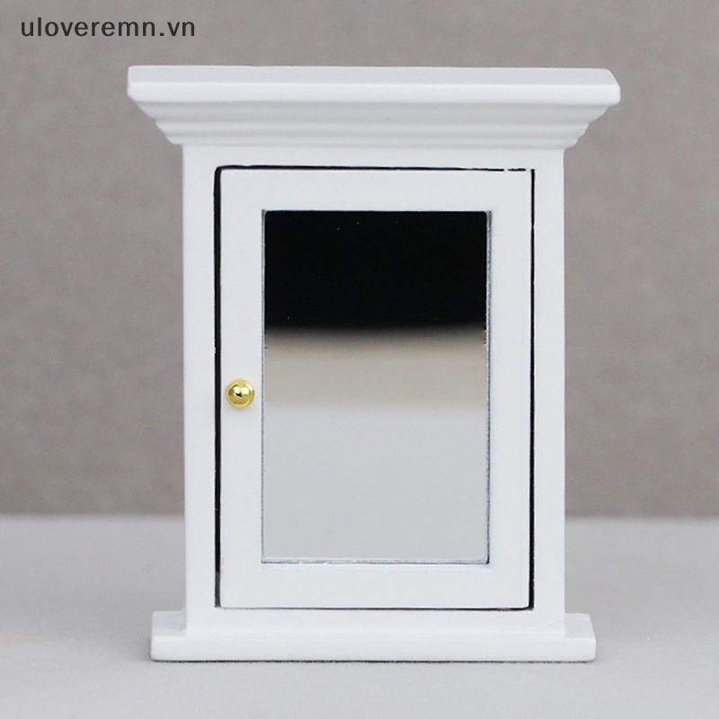 Mô Hình Tủ Quần Áo Trung Hoa Cổ Điển Tỷ Lệ 1 / 12 Kèm Gương Trang Trí Nhà Búp Bê