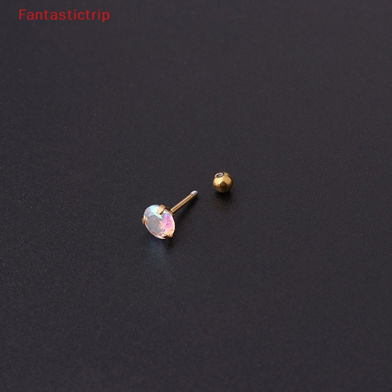 1 Khuyên Tai Xoắn Ốc Đính Đá Zircon Nhiều Màu Mới