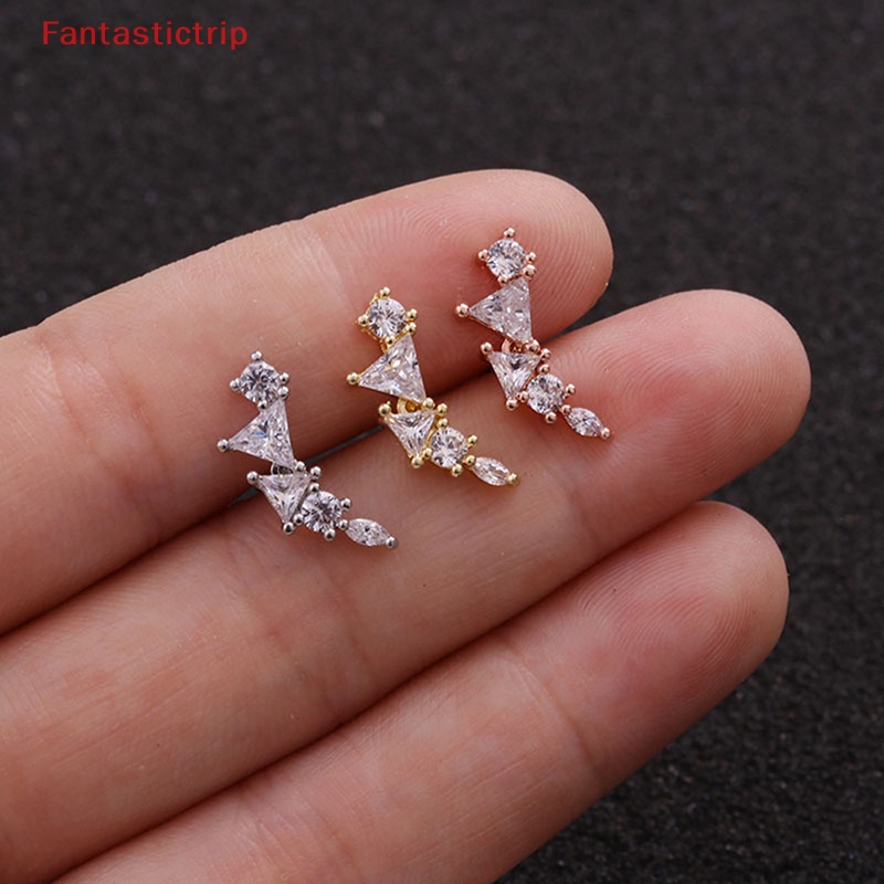 1 Khuyên Tai Xoắn Ốc Đính Đá Zircon Thời Trang Cho Nữ