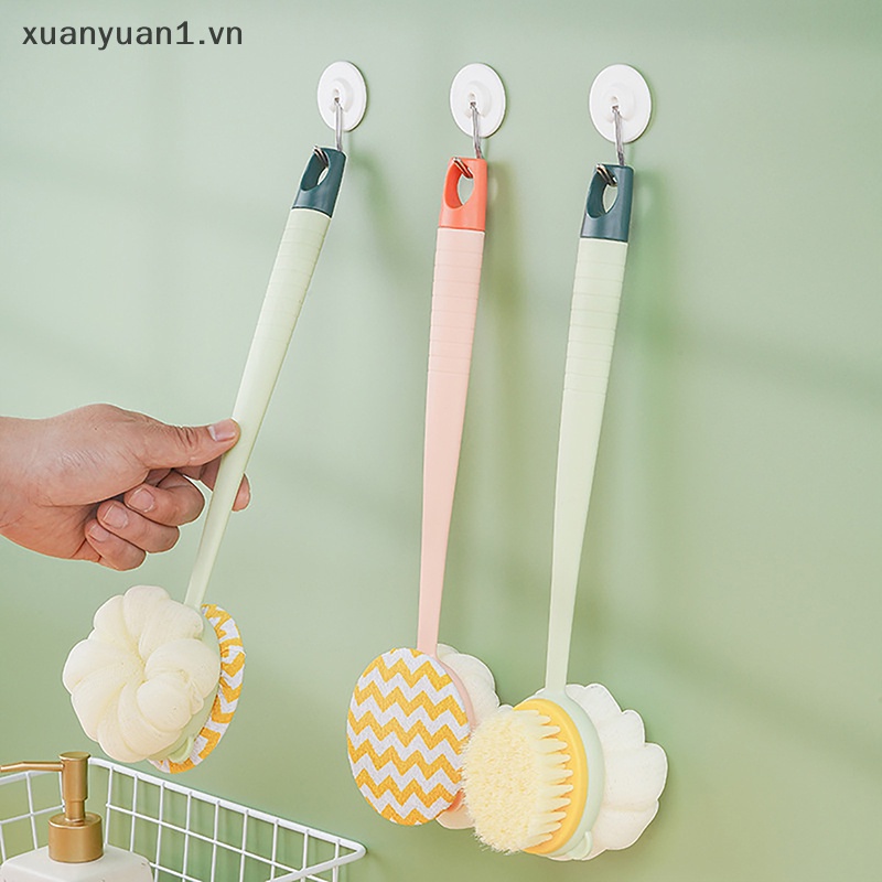 Bàn Chải Tắm Mát Xa Tẩy Tế Bào Chết Cho Da Hai Mặt Tay Cầm Dài Tiện Dụng