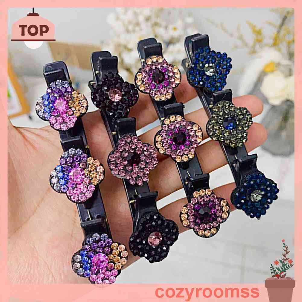 Set 4 Kẹp Tóc Đính Đá Lấp Lánh Dành Cho Nữ