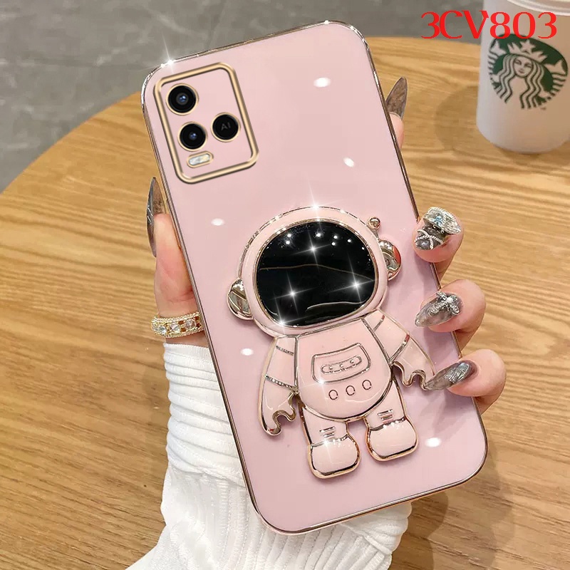 Ốp lưng VIVO Y21 VIVO Y21S VIVO Y21t VIVO Y33s Y33 Ốp Điện Thoại Silicone Mềm Chống Sốc In Hình Phi Hành Gia Có Giá Đỡ Cho VIVO Y21 VIVO Y21S VIVO Y21t VIVO Y33s Y33 FSZJ6 viền vuông cute thường