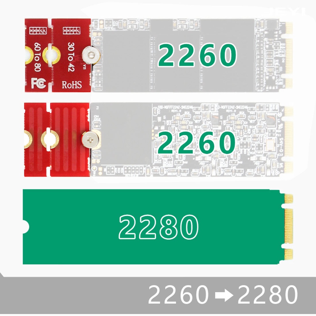 Bảng Mạch Chuyển Đổi XT-XINTE M.2 Cho NGFF NVME Card 2230 2242 2260 Sang 2280 SSD M.2