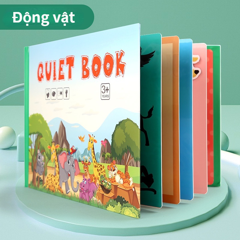 Sách dán hình cho bé QUIET BOOK nhiều chủ đề giúp bé THÔNG MINH - Đồ chơi giáo dục TƯ DUY cho bé - Học Liệu Montessori