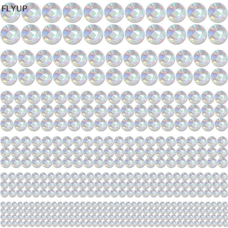 1 Tấm Sticker Đá Pha Lê AB Tự Dính Trang Trí Mặt / Tóc / Tóc / Mặt / Toàn Thân DIY