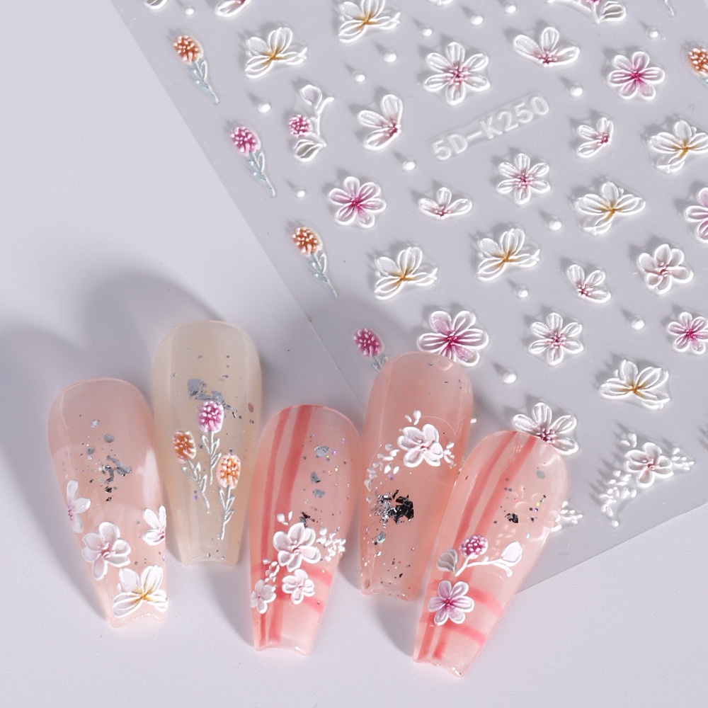 Miếng Dán Trang Trí Móng Tay Bằng Acrylic Dập Nổi Họa Tiết Hoạt Hình Dễ Thương