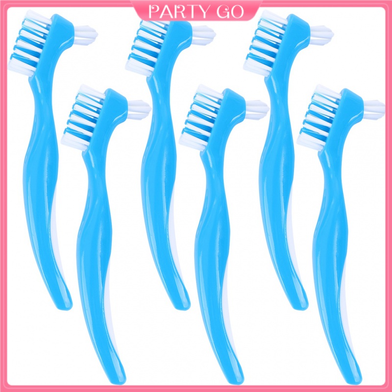 Set 6 Bàn Chải Làm Sạch Răng Giả Hai Đầu Tiện Lợi