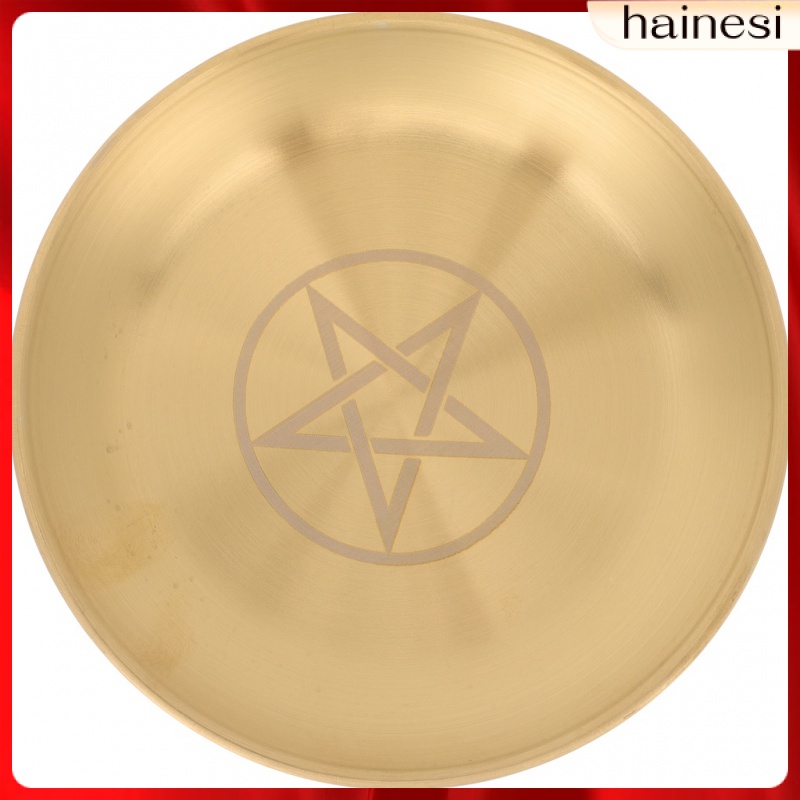 Home Decoration Jewelry Tray Décor Pentagram Metal Saucer Wicca Plate Candle Decorate Candlestick