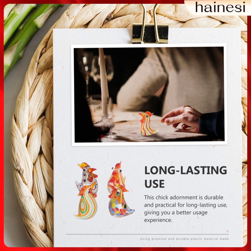 Chick Set 4 Tượng Điêu Khắc Thủ Công Nghệ Thuật Trang Trí Nhà Cửa Văn Phòng Cellophane