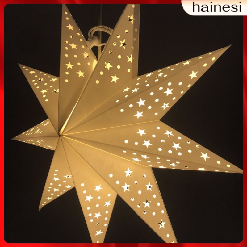 Set 2 Đèn Lồng Giấy Hình Ngôi Sao Chín Cánh Trang Trí Giáng Sinh