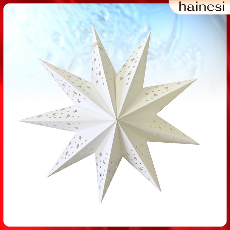 Set 2 Đèn Lồng Giấy Hình Ngôi Sao Chín Cánh Trang Trí Giáng Sinh