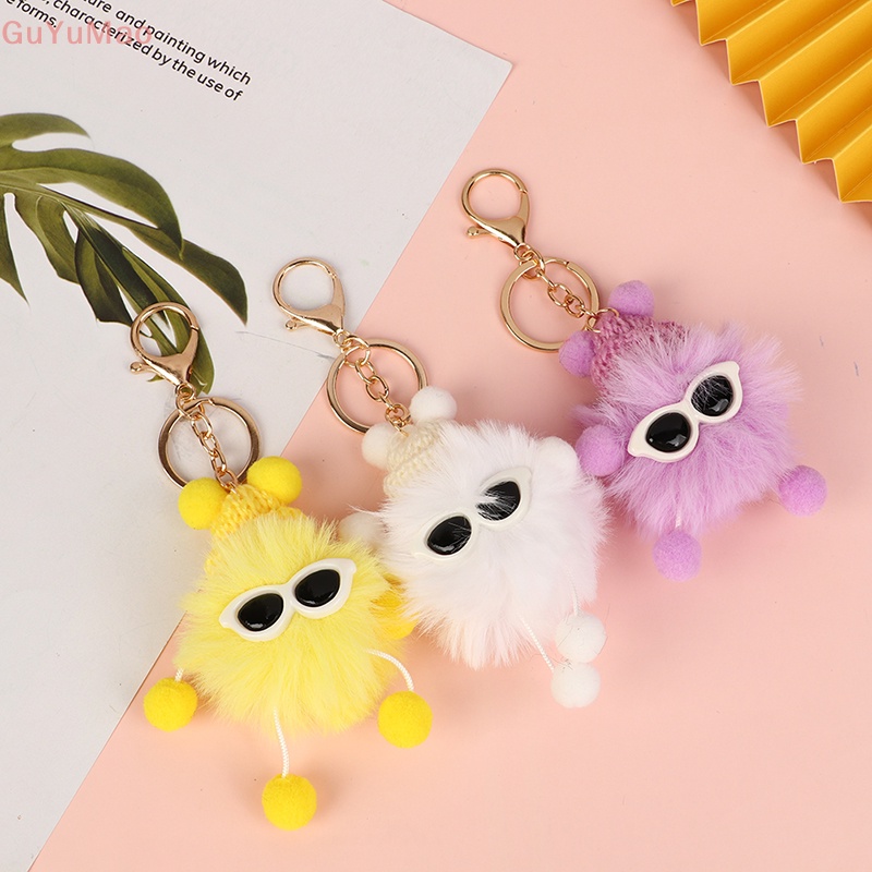 [cxGUYU] Móc Khóa Lông Thỏ Thật Mềm Mại Nhiều Màu Sắc PRTA