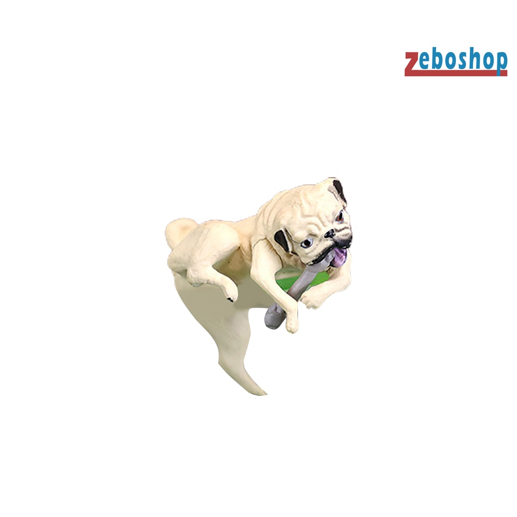 Đồ Trang Trí Bể Cá Hình Chó Pug Hoạt Hình Bằng Nhựa Resin Bền Bỉ