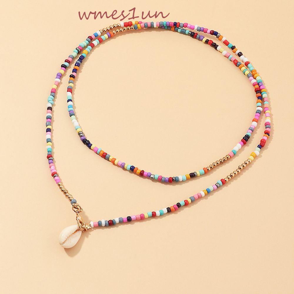 Vòng cổ Xỏ Hạt Nhiều Màu Sắc Phong Cách Bohemian Hàn Quốc WMES15H Y2K