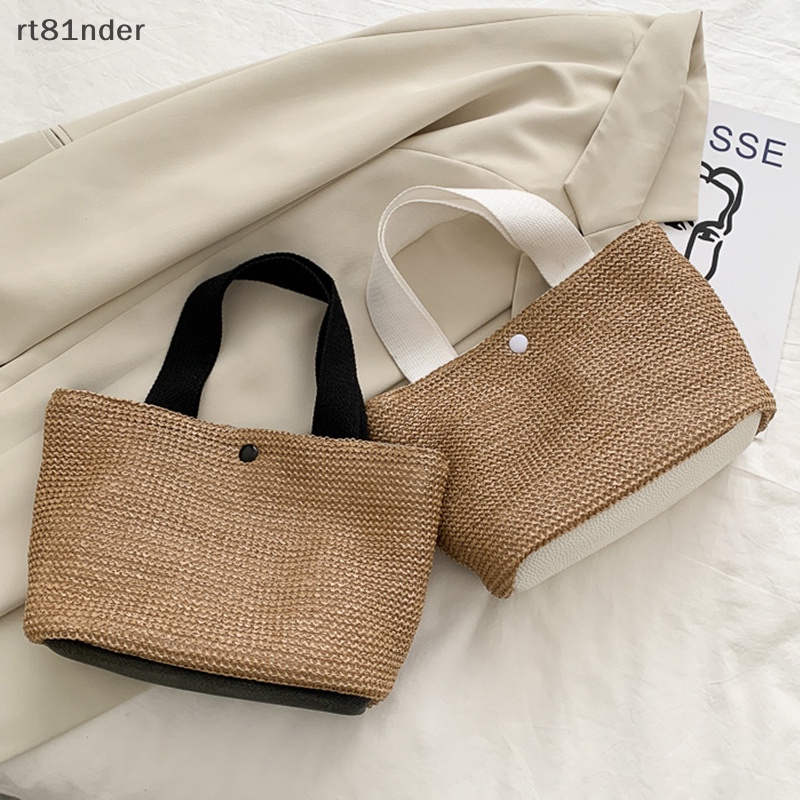 Túi Rơm Dệt Đeo Vai / Xách Tay Thời Trang Cổ Điển Cho Nữ