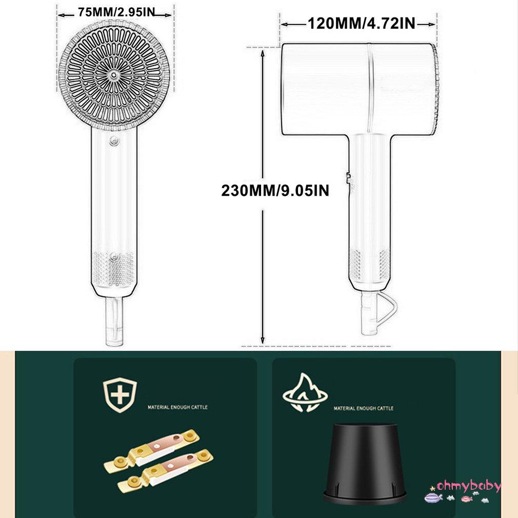 [Ready] Máy Sấy Tóc Tắt Tiếng Ion Âm Giảm Ồn Anion Ánh Sáng Xanh Công Suất Cao Cho Thiết Bị Gia Dụng [Z/7]