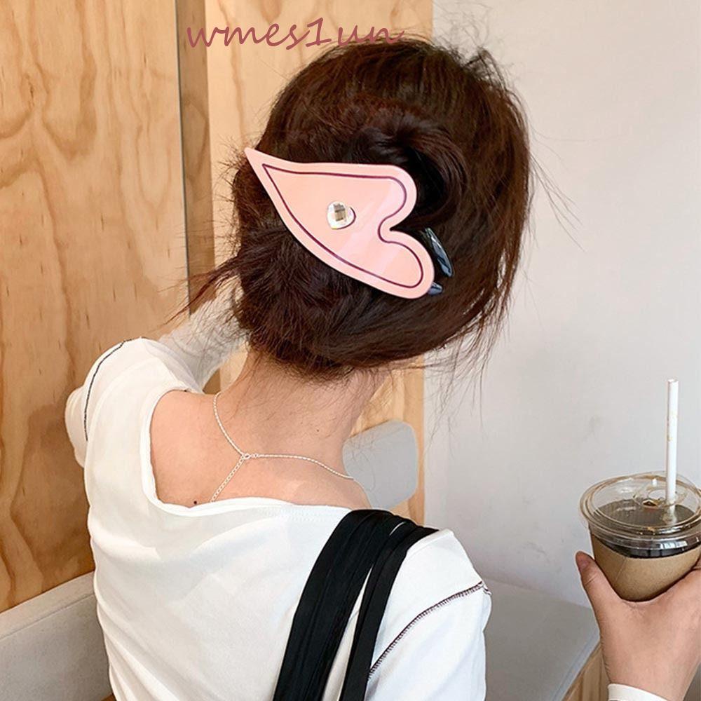 Kẹp Tóc Nhựa Hình Trái Tim WMES15H Y2k Phong Cách Hàn Quốc Dễ Thương