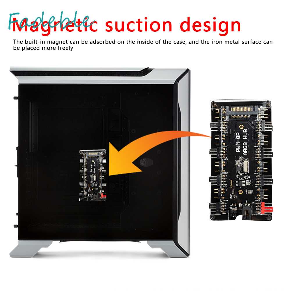 Bộ Chia Nguồn SATA Từ 1 Sang 8 Quạt 12V 4 Pin PWM ARGB