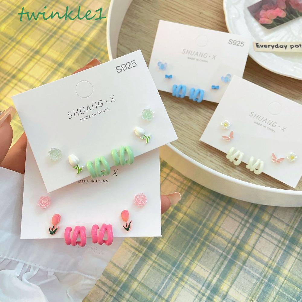 Bộ Khuyên Tai Đính Đá Lấp Lánh Phong Cách Vintage Thời Trang Cho Nữ