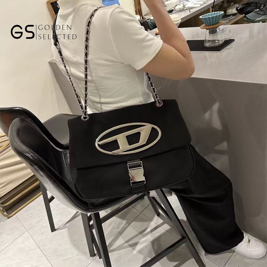 Túi Xách Canvas Cỡ Lớn Phối Dây Xích Thời Trang Đi Xe Mô Tô