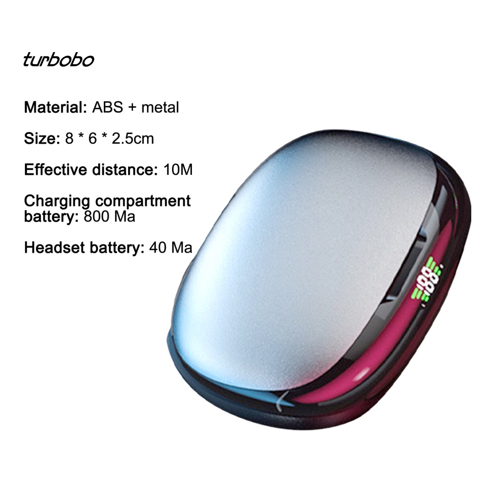 Tai nghe không dây turbobo Móc Vành Tai Hiển Thị LED Chống Thấm Nước Mới Lạ