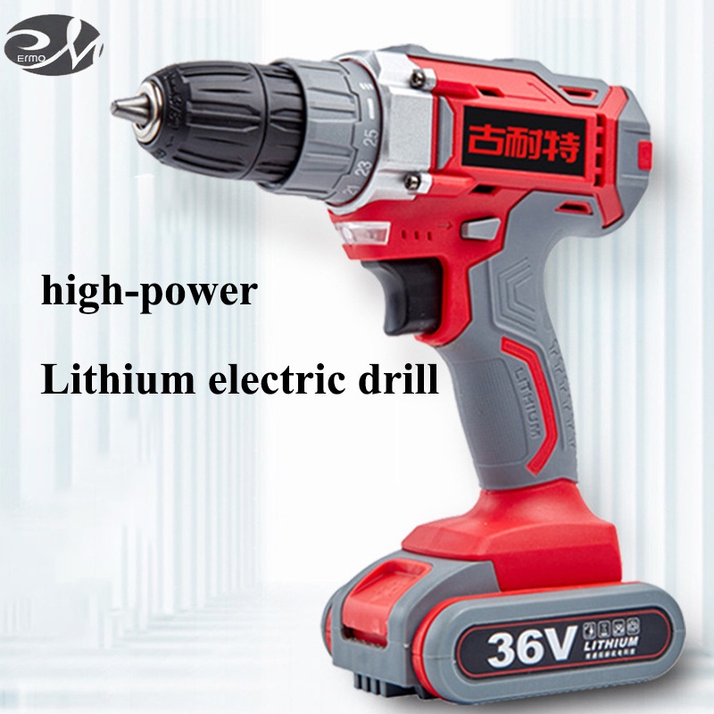 Ermo Máy Khoan Điện Cầm Tay 36V 12V 18v Hai Tốc Độ Tiện Dụng