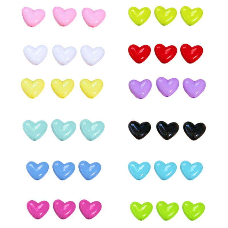 Set 15 Mặt Dây Chuyền Hình Trái Tim Bằng Acrylic