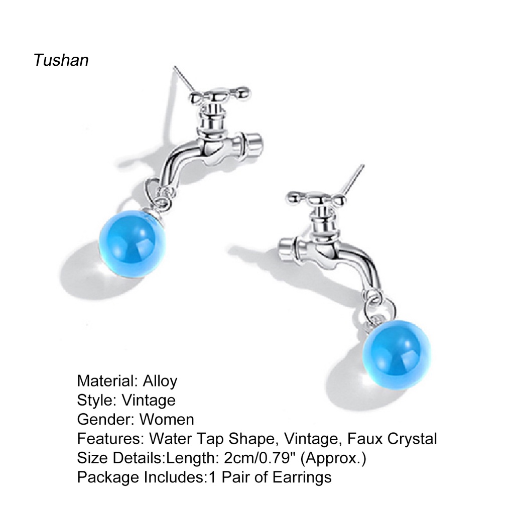 1 Đôi Bông Tai Hợp Kim Đính Pha Lê Giả Phong Cách Vintage