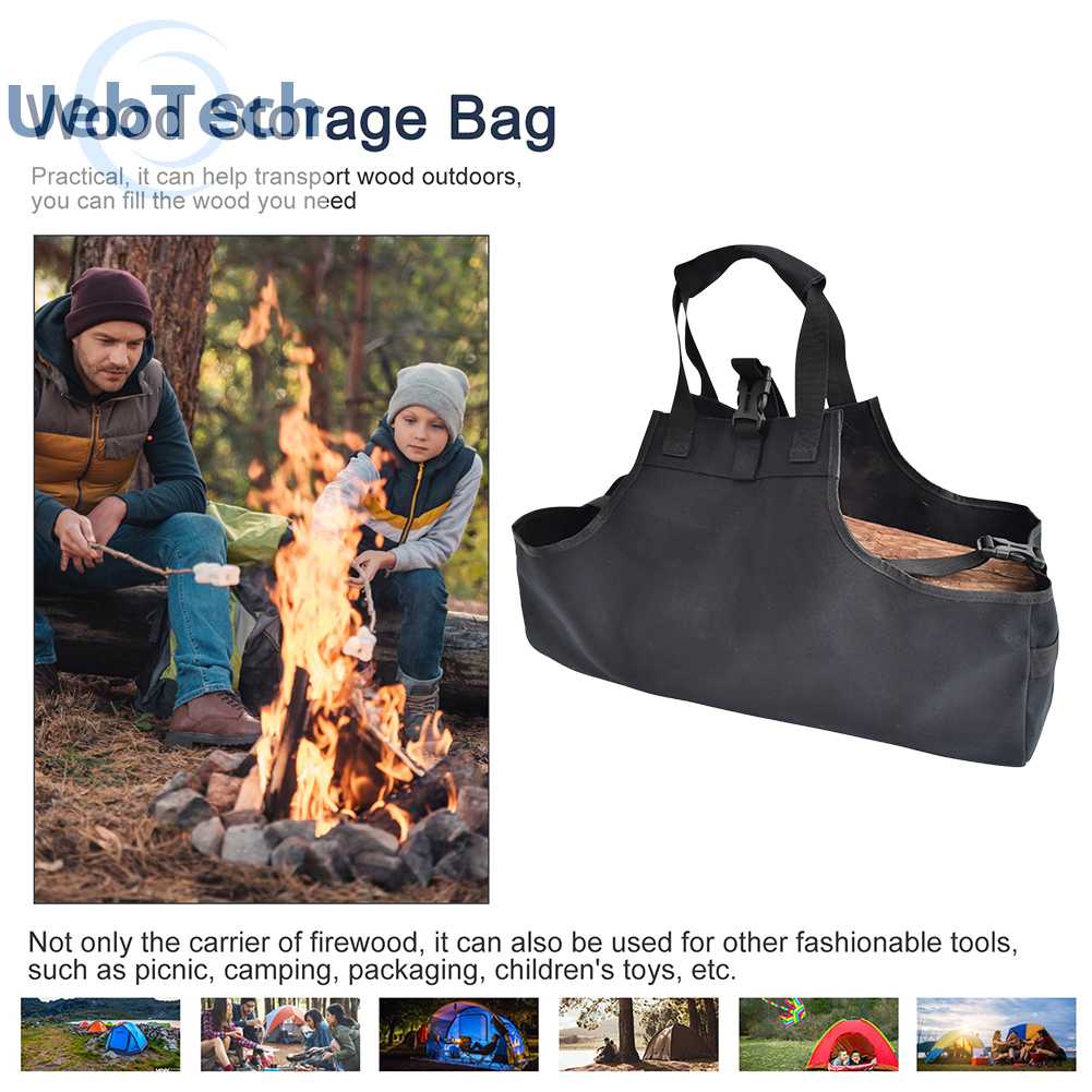 Giỏ Đựng Củi / Gỗ Bằng Vải Oxford Chống Bẩn Tiện Dụng Mang Theo Du Lịch Cắm Trại