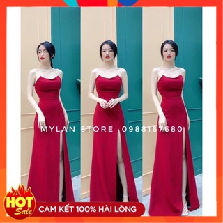 [ĐƯỢC KIỂM TRA HÀNG] Đầm dạ hội cúp ngực xẻ tà cao cấp-ML - Yêu Shop 85