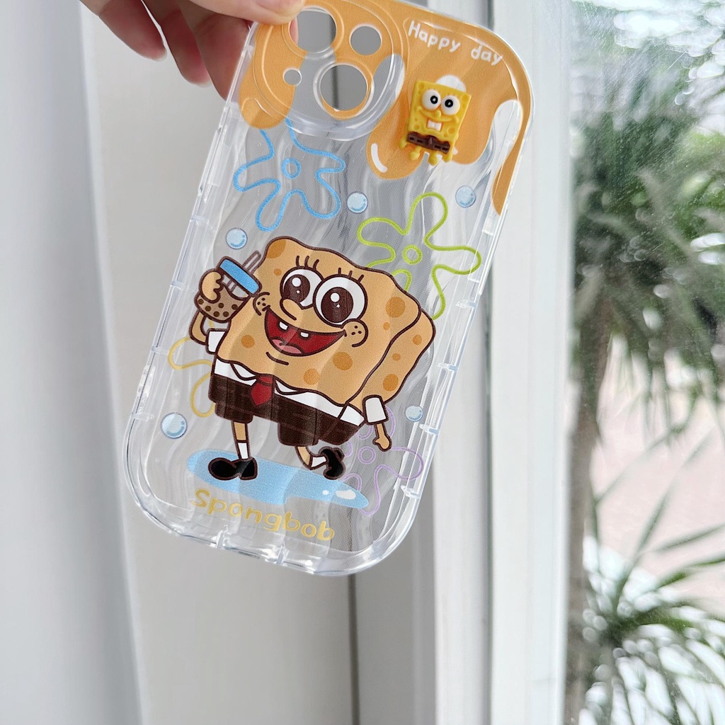 Ốp Điện Thoại Tpu Mềm Trong Suốt Chống Sốc In Hình Spongebob Cho iPhone 13 12 11 Pro Max 14 Plus