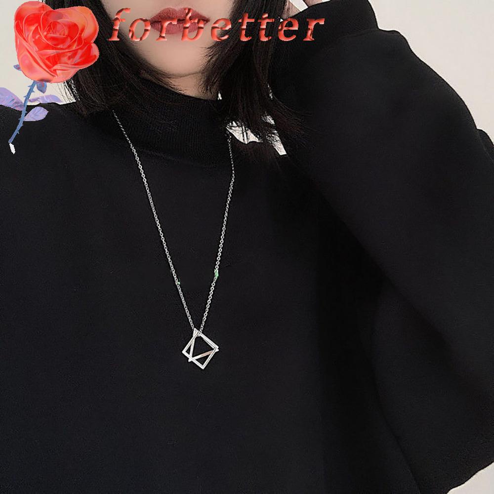 Vòng cổ Mặt Vuông Bằng Hợp Kim Phong Cách Hip Hop Đơn Giản Cho Nam Và Nữ