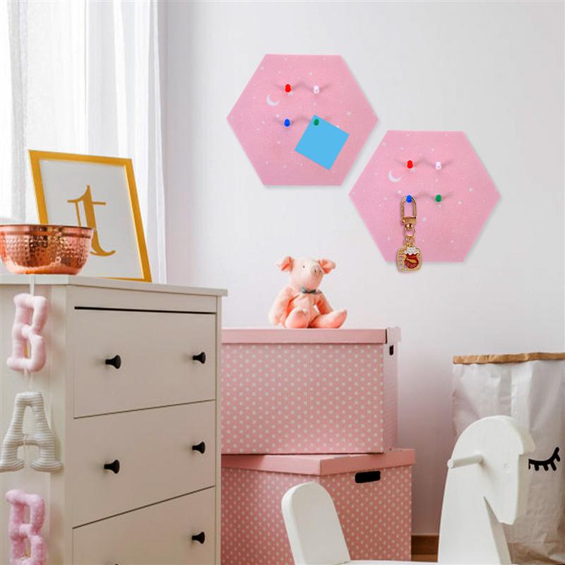 1 Bảng Nỉ Lục Giác Tự Dính Ghi Chú Trang Trí Tường