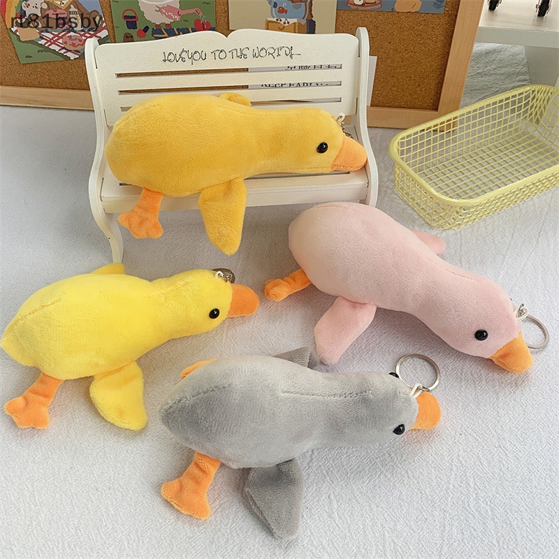 1 Móc Khóa Vịt Nhồi Bông Nằm Ngủ Dễ Thương