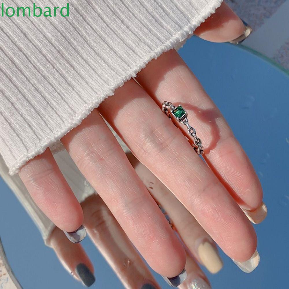 Nhẫn Hở Hình Vuông / Tròn Phong Cách Cổ Điển Tinh Tế Có Thể Điều Chỉnh