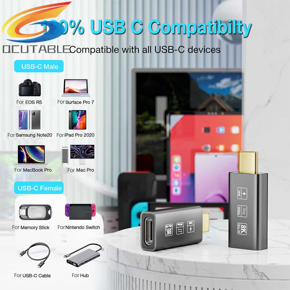 Đầu Chuyển Đổi Type C 8K HD Type-C Sang Ổ Cắm 60hz Chuyên Dụng Cho Máy Tính / Laptop