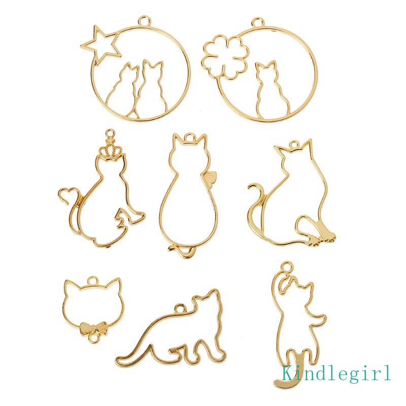 Bộ 8 Mặt Dây Chuyền Hình Mèo Dễ Thương Cho Mèo Cưng