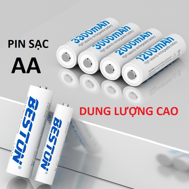 Pin sạc AA AAA Beston Ni-MH 1.2V Dung lượng cao tái sử dụng nhiều lần thay thế pin Con thỏ, Con Ó, Alkaline